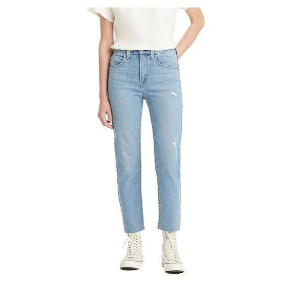 Levis 724 High rise Straight Crop Jeans Size 33 - Picture 6 of 6